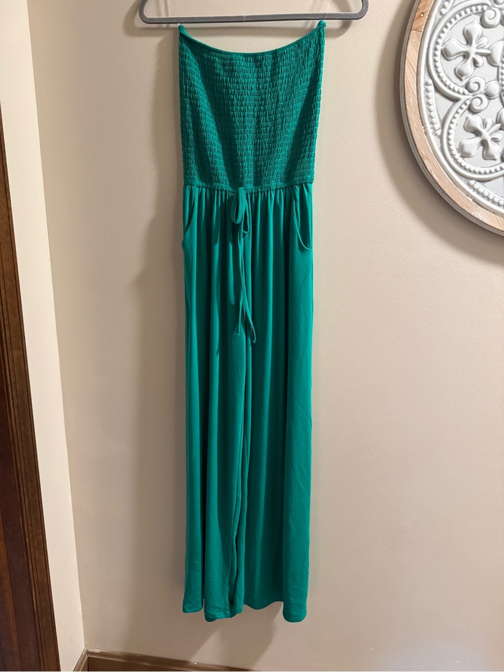 Zenana Outfitters Vibrant Green Smocked Strapless Top